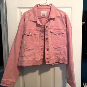 Pink denim jacket